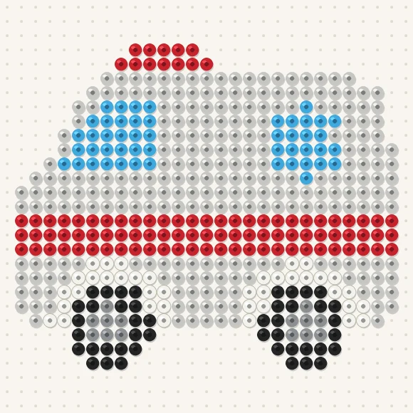 Modèle de perles à repasser ambulance sur une plaque de 29 × 29