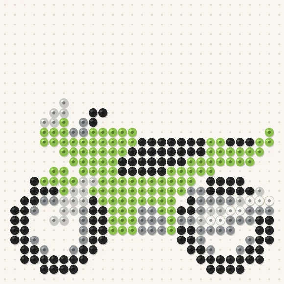 Modèle de perles à repasser moto sur une plaque de 29 × 29