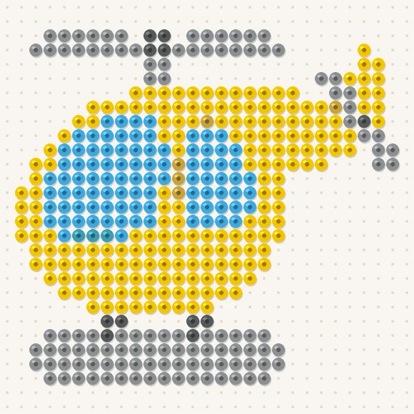 Modèle de perles à repasser hélicoptère sur une plaque de 29 × 29