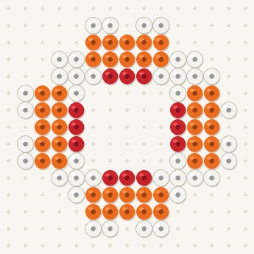 Petit modèle de perles à repasser bouée, 15 × 15 perles