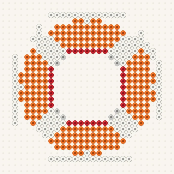 Modèle de perles à repasser bouée sur une plaque de 29 × 29