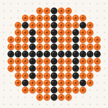 Petit modèle de perles à repasser ballon de basket, 15 × 15 perles