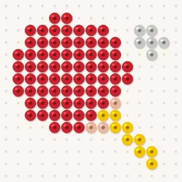 Petit modèle de perles à repasser ping-pong, 15 × 15 perles