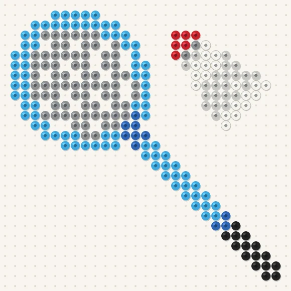 Modèle de perles à repasser badminton sur une plaque de 29 × 29