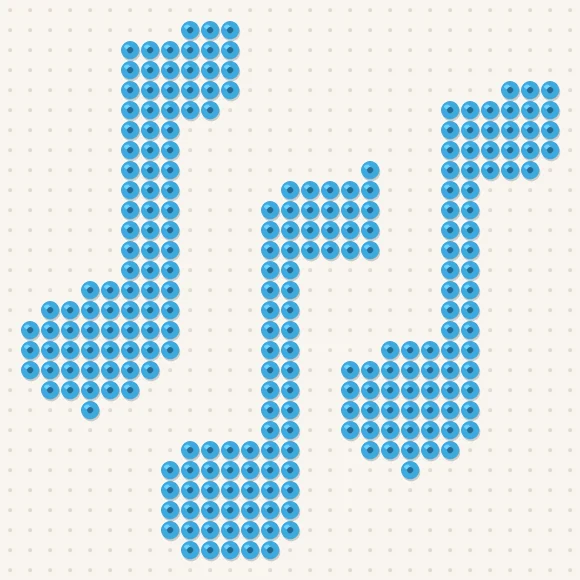 Modèle de perles à repasser notes de musique sur une plaque de 29 × 29