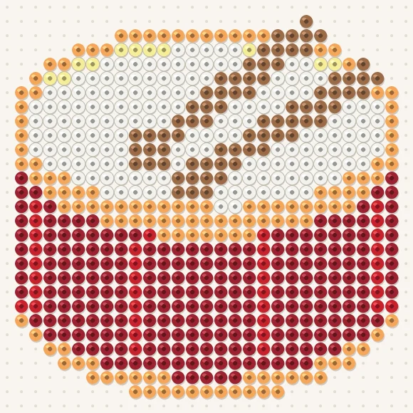 Modèle de perles à repasser tambour sur une plaque de 29 × 29