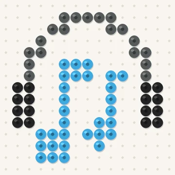 Petit modèle de perles à repasser casque audio, 15 × 15 perles