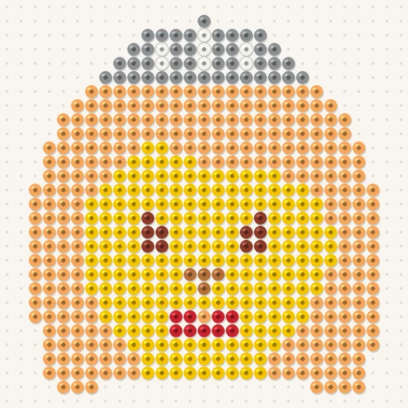 Modèle de perles à repasser princesse sur une plaque de 29 × 29