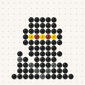Petit modèle de perles à repasser ninja, 15 × 15 perles