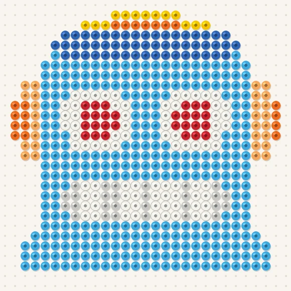 Modèle de perles à repasser robot sur une plaque de 29 × 29