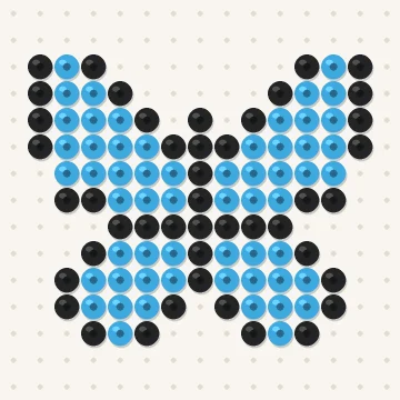 Petit modèle de perles à repasser papillon, 15 × 15 perles