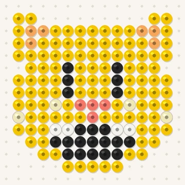 Petit modèle de perles à repasser chat qui sourit, 15 × 15 perles