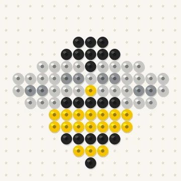 Petit modèle de perles à repasser abeille, 15 × 15 perles