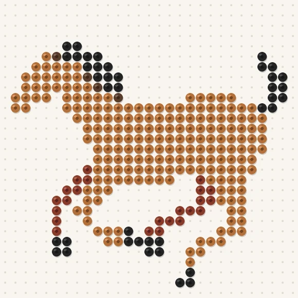 Modèle de perles à repasser cheval sur une plaque de 29 × 29