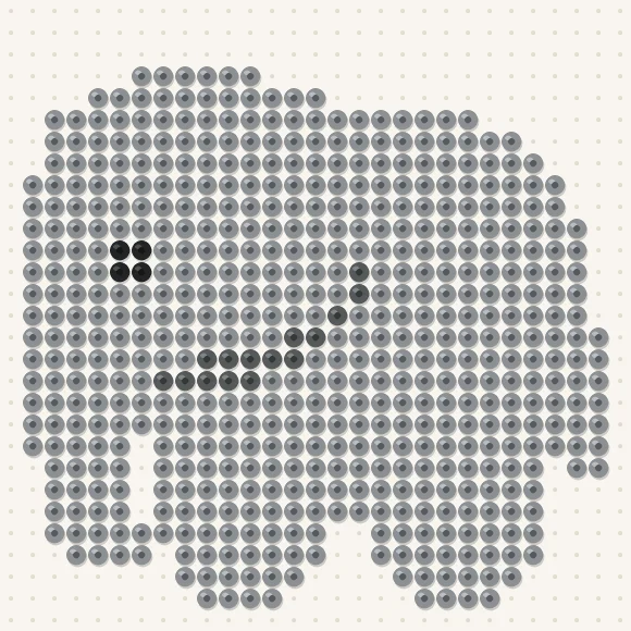 Modèle de perles à repasser éléphant sur une plaque de 29 × 29