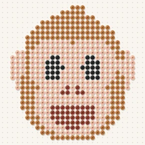 Modèle perle à repasser tête de singe