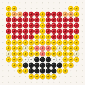 Petit modèle de perles à repasser chat amoureux, 15 × 15 perles