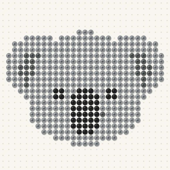 Modèle de perles à repasser koala sur une plaque de 29 × 29