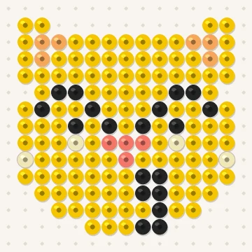 Petit modèle de perles à repasser chat qui fait un bisou, 15 × 15 perles