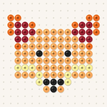 Petit modèle de perles à repasser renard, 15 × 15 perles