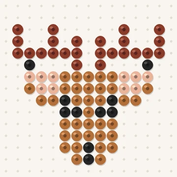 Petit modèle de perles à repasser cerf, 15 × 15 perles