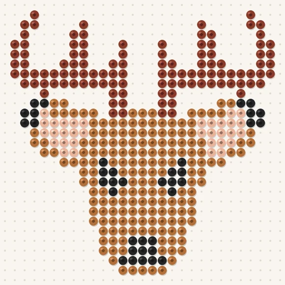 Modèle de perles à repasser cerf sur une plaque de 29 × 29