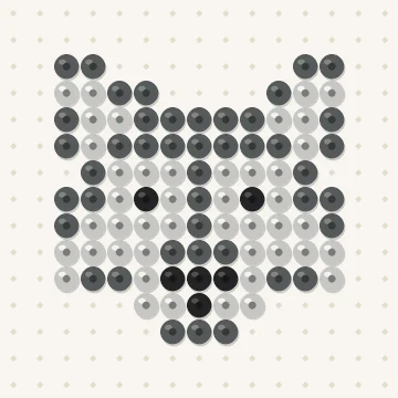 Petit modèle de perles à repasser loup, 15 × 15 perles