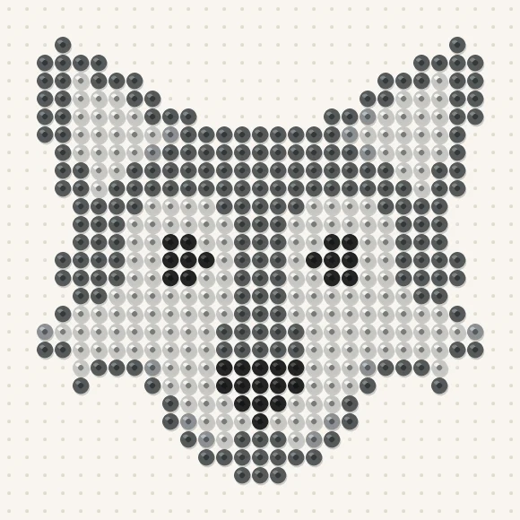 Modèle de perles à repasser loup sur une plaque de 29 × 29