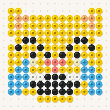 Petit modèle de perles à repasser chat mort de rire, 15 × 15 perles