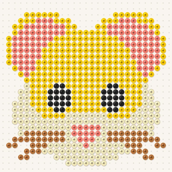 Modèle de perles à repasser hamster sur une plaque de 29 × 29