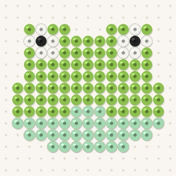 Petit modèle de perles à repasser grenouille, 15 × 15 perles