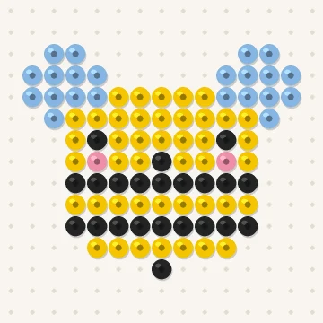 Petit modèle de perles à repasser abeille kawaii, 15 × 15 perles
