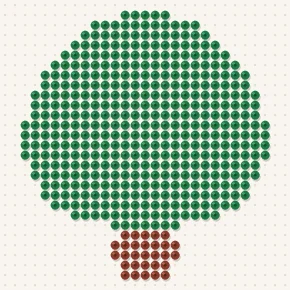 Modèle perle à repasser arbre