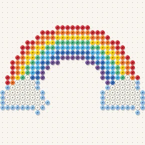 Modèle perle à repasser arc-en-ciel et nuages