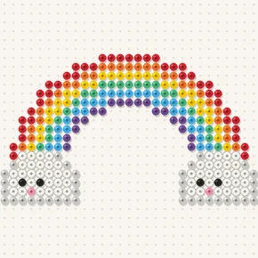 Modèle perle à repasser arc-en-ciel kawaii