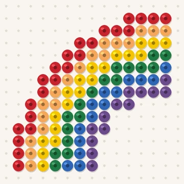 Petit modèle de perles à repasser arc-en-ciel, 15 × 15 perles