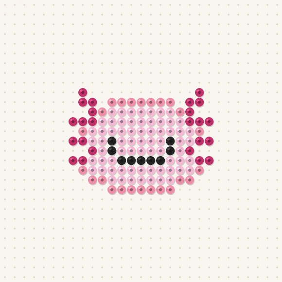 Modèle de perles à repasser axolotl kawaii sur une plaque de 29 × 29