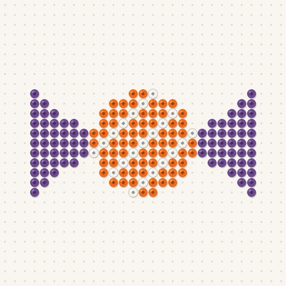 Modèle de perles à repasser bonbon d'halloween sur une plaque de 29 × 29