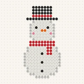 Modèle perle à repasser bonhomme de neige kawaii
