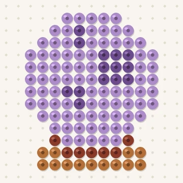 Petit modèle de perles à repasser boule de cristal, 15 × 15 perles