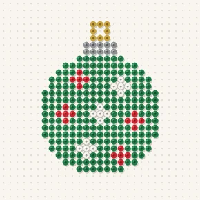 Modèle perle à repasser boule de noël à pois