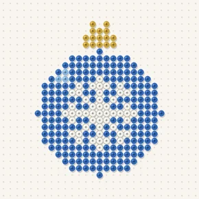 Modèle perle à repasser boule de noël à flocon