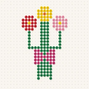 Modèle perle à repasser bouquet de fleurs