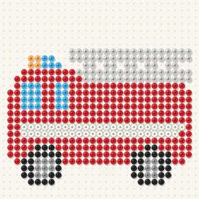Modèle perle à repasser camion de pompiers