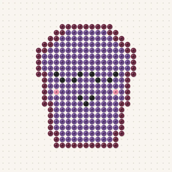 Modèle de perles à repasser cercueil kawaii sur une plaque de 29 × 29
