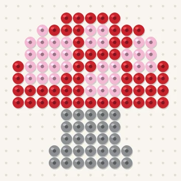 Petit modèle de perles à repasser champignon, 15 × 15 perles