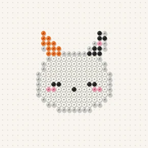Modèle perle à repasser chat kawaii endormi