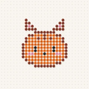 Modèle perle à repasser chat kawaii roux