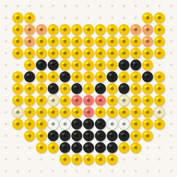 Petit modèle de perles à repasser chat rieur, 15 × 15 perles
