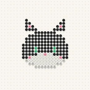 Modèle perle à repasser chaton noir et blanc